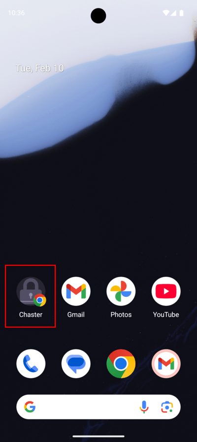 Chaster icon on the Android home screen